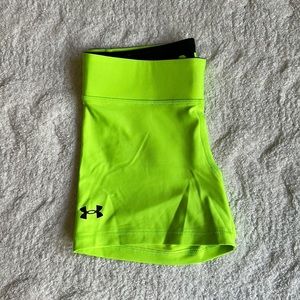 Under Armour Women’s Size Medium Neon Green and Black Spandex Shorts